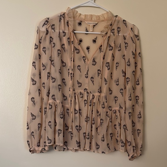 Rebecca Taylor Floral Silk Blouse - Picture 1 of 6